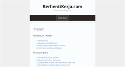 Desktop Screenshot of berhentikerja.com